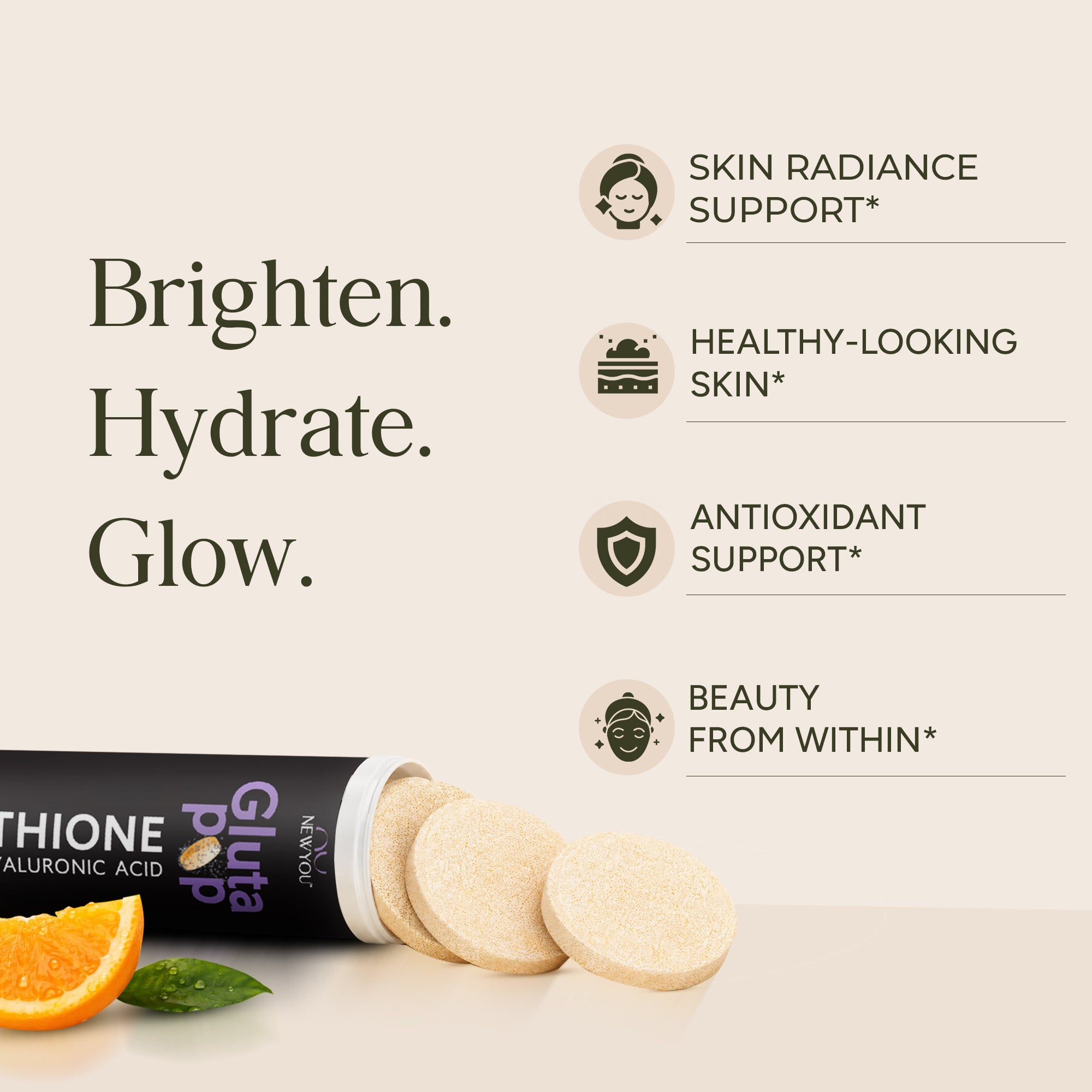 GlutaPop • Glutathione Effervescent • 20 Tabs
