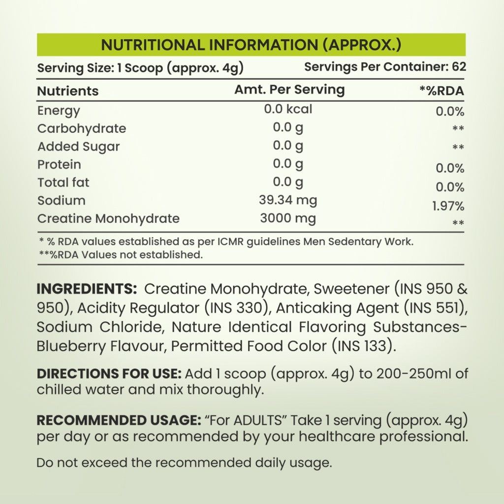 Creatine Monohydrate • Blueberry • 250g
